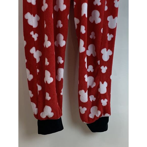 Disney Minnie Mouse Womens Hooded Pajamas PJ One Piece Fleece Plush sm 4-6 - Picture 5 of 12